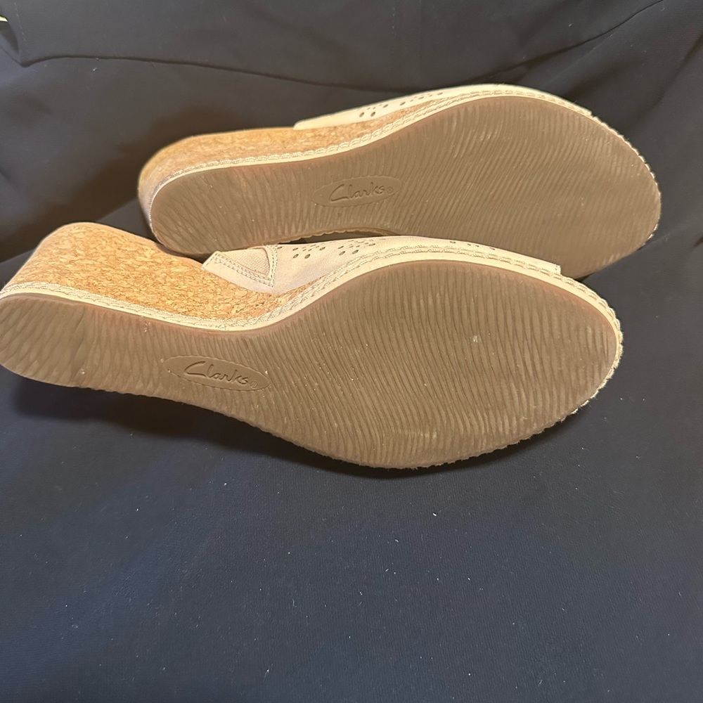 Clarks Collection Mule With Cork Heel, Size 10 - image 5